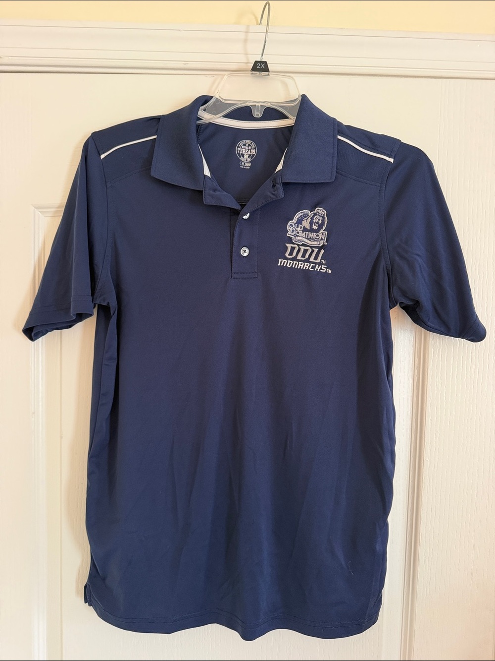 Rivalry Threads Navy Polo with White Accent